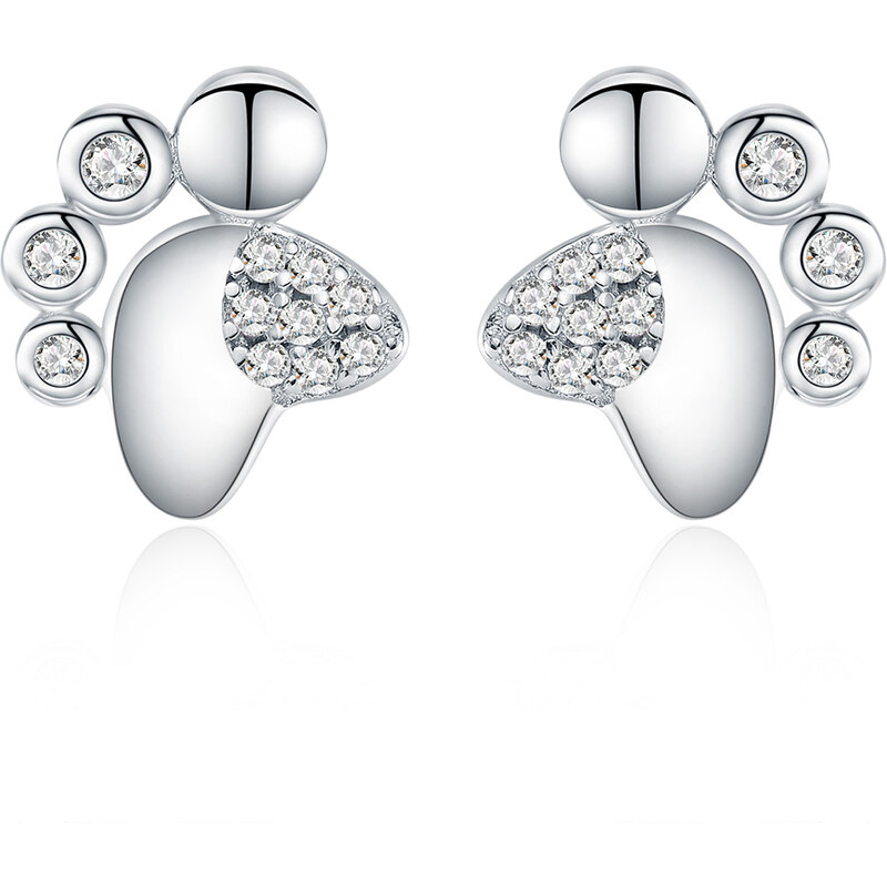 Olivie Strieborné náušnice LABKA so zirkónmi 5052 23361060