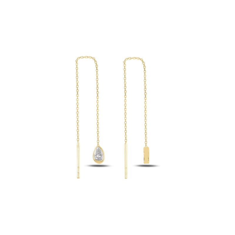 Olivie Strieborné retiazkové náušnice KVAPKA GOLD 5041 23361068