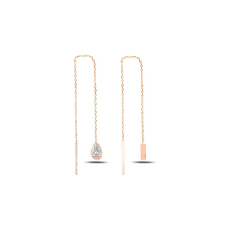 Olivie Strieborné retiazkové náušnice KVAPKA ROSE 5040 23361069