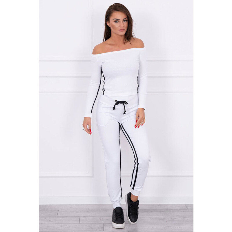 Glara Bavlnená tepláková súprava s pruhmi 26682358