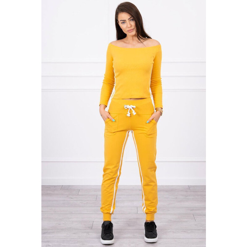 Glara Bavlnená tepláková súprava s pruhmi 26682360