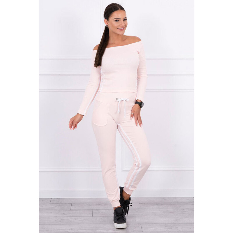 Glara Bavlnená tepláková súprava s pruhmi 26682362