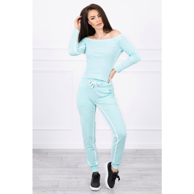 Glara Bavlnená tepláková súprava s pruhmi 26682365