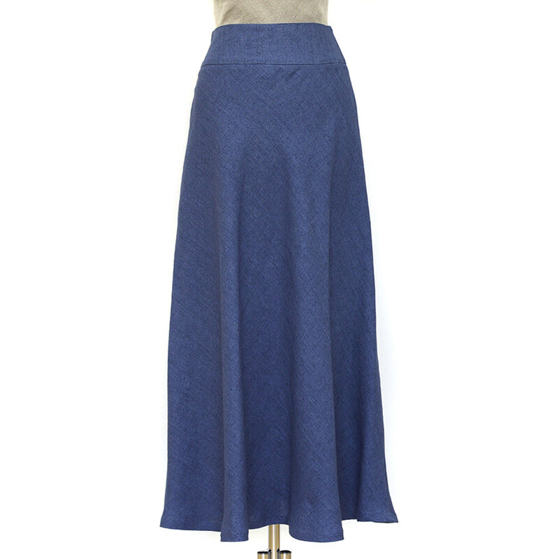 Glara Lanová dámska dlhá sukňa 23361715