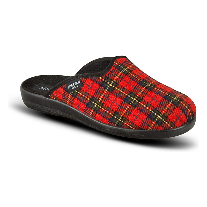 Dámske papuče Mjartan- karované červené 24431638