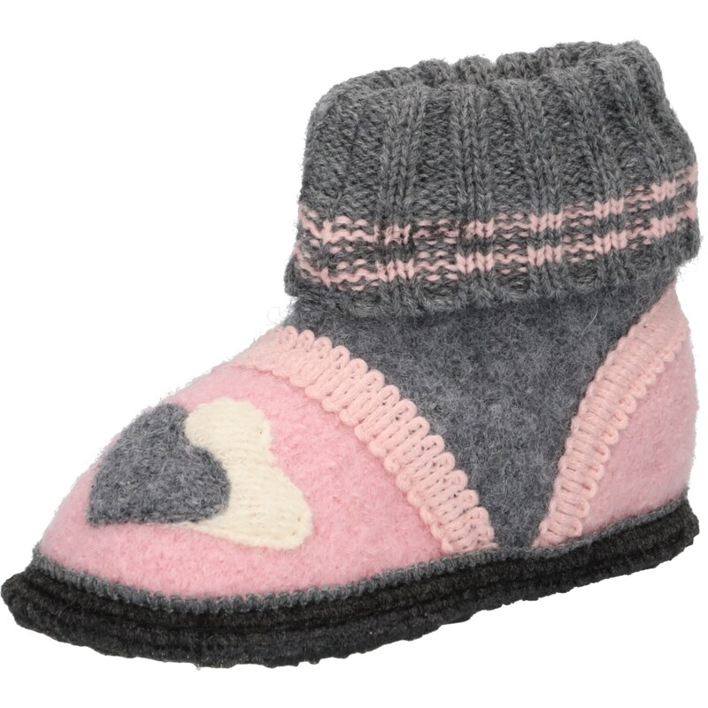 BECK Papuče Little Hearts čadičová / ružová / biela 65772372
