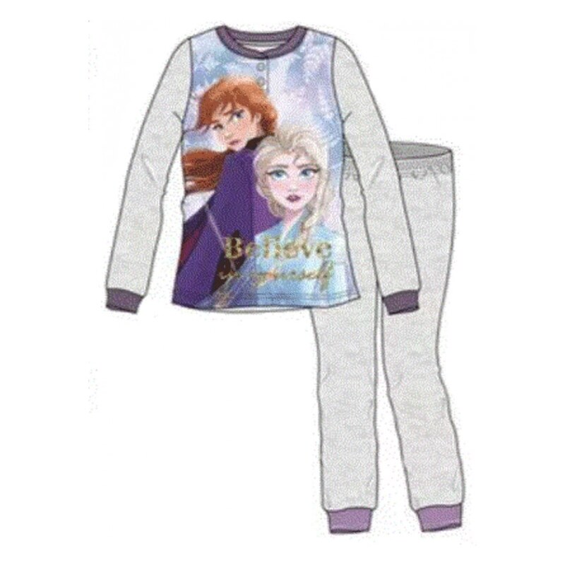 Sun City Dievčenské bavlnené pyžamo Ľadové kráľovstvo / Frozen 2 / Elsa a Anna - šedé
