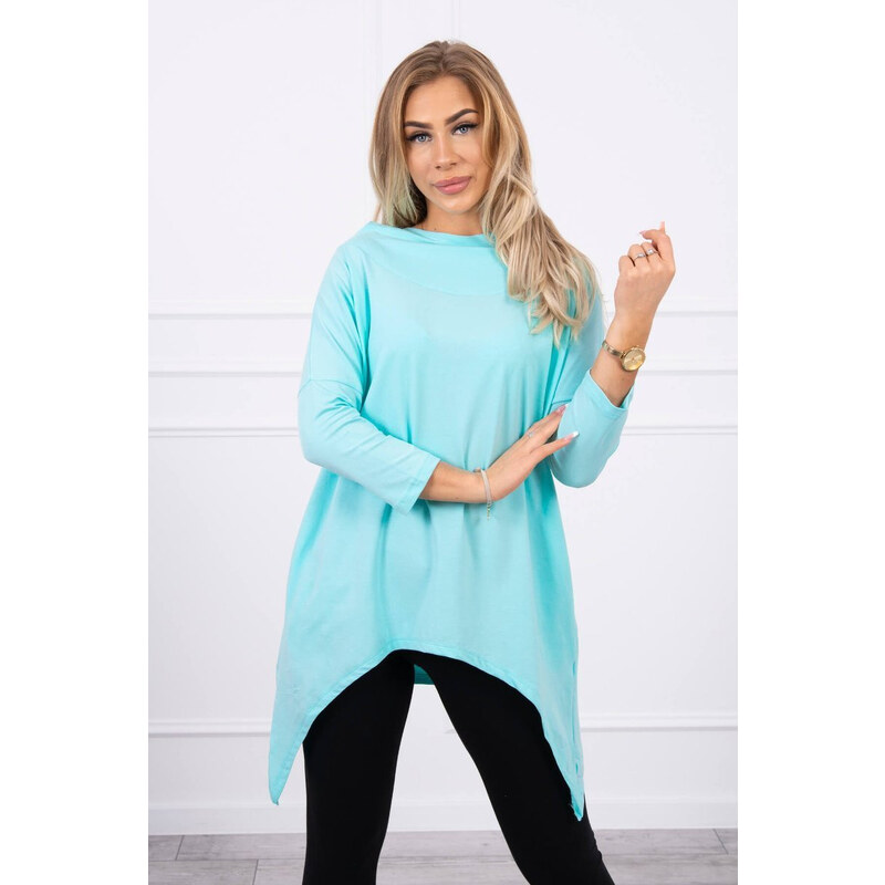 MladaModa Mikina s potlačou bicykla na chrbte model 9139 mentolová 23211159