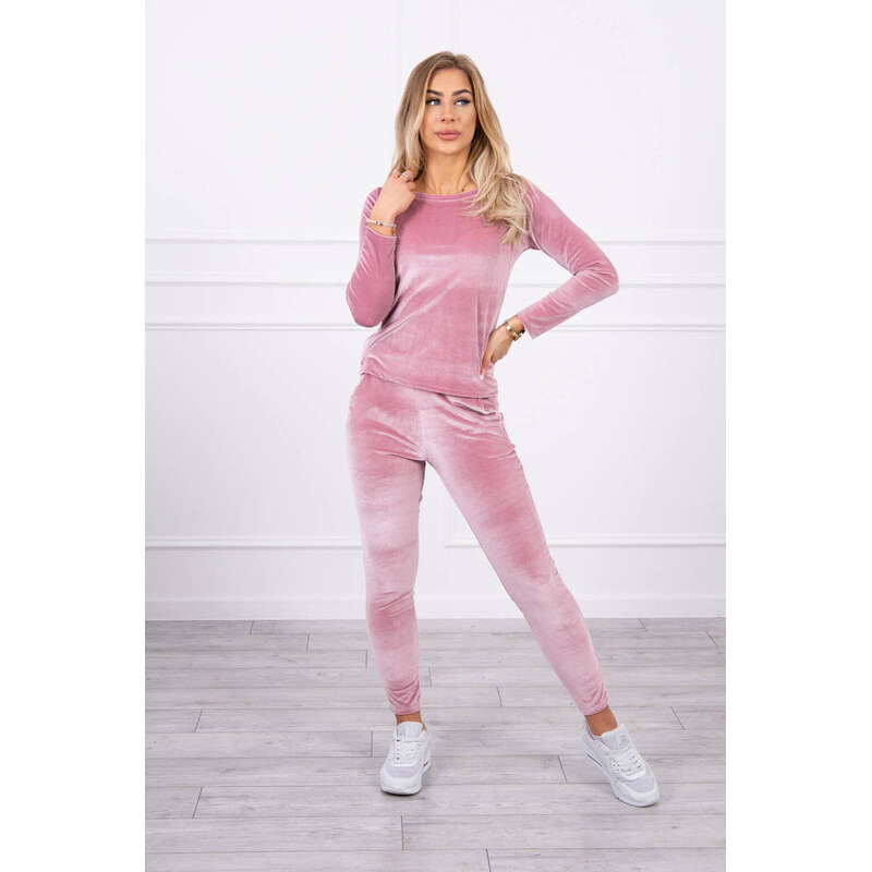 MladaModa Velúrová tepláková súprava s nariasením vzadu model 9246 23211205