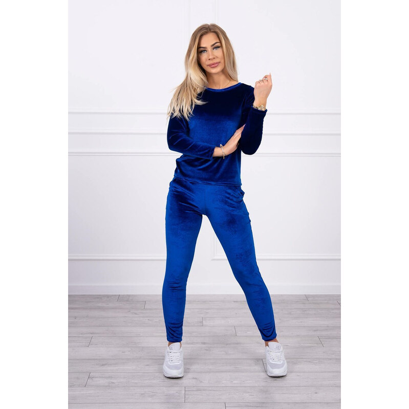 MladaModa Velúrová tepláková súprava s nariasením vzadu model 9246 66338089