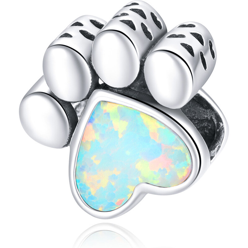 Emporial strieborný prívesok Opálová packa labka 41570788