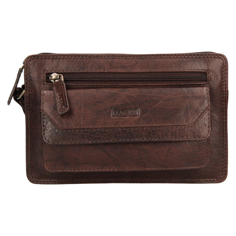 Lagen Pánska kožená etue (dokladovka) LM-2022 hnedá 68264237