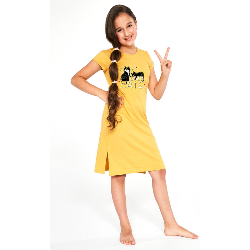 Cornette Dievčenská nočná košeľa bavlnená Mačky Love Cats 493/90 (2-14 24510679