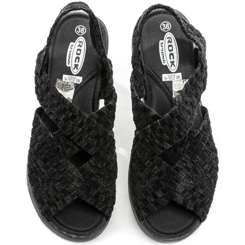 Rock Spring MINILY čierna gumičkova obuv na kline