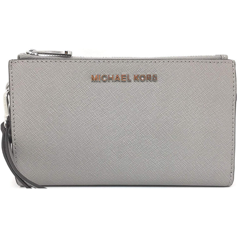 Michael Kors Jet Set Travel Double Zip Wristlet Pearl Grey 25940119