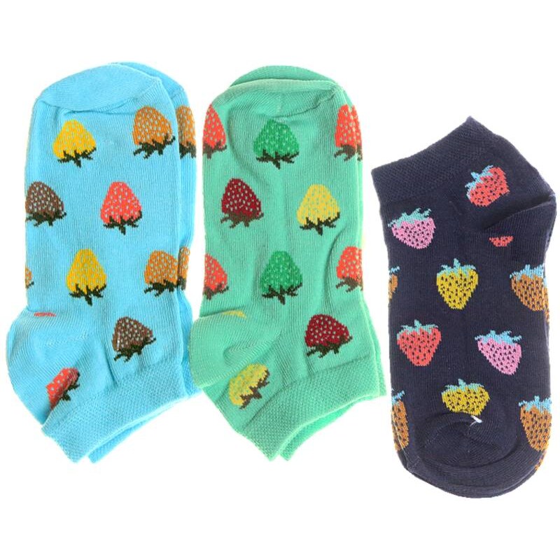 Veselé ponožky Jahody dámske 3páry 23424003