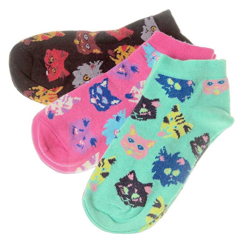 Veselé ponožky Mačky dámske 3páry 23447001