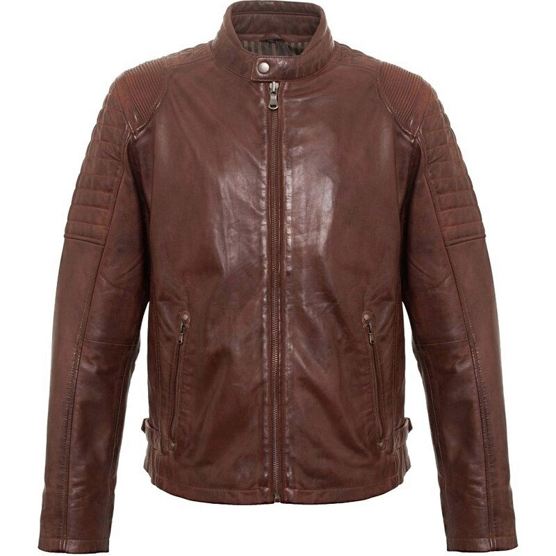MAX Pánska kožená bunda CARSON mocca 13718852