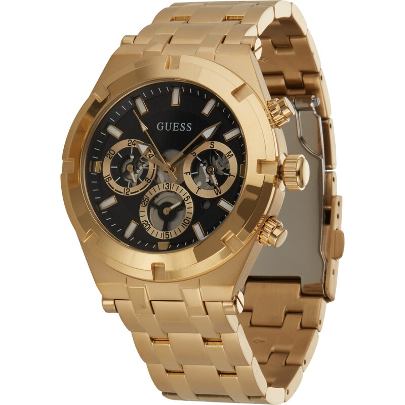 GUESS Analógové hodinky Continental zlatá / čierna 55017270