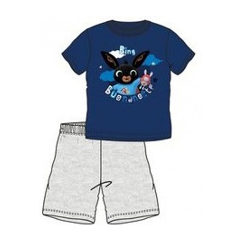 Sun City Chlapčenské letné bavlnené pyžamo zajačik Bing - modré