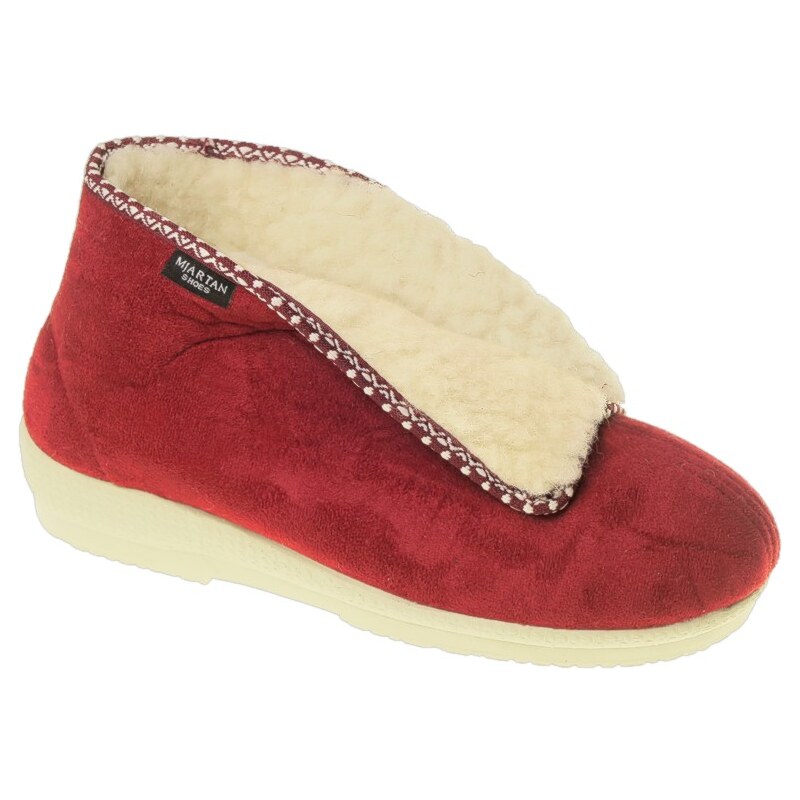 Dámske červené papuče zateplené T70LN 23486127