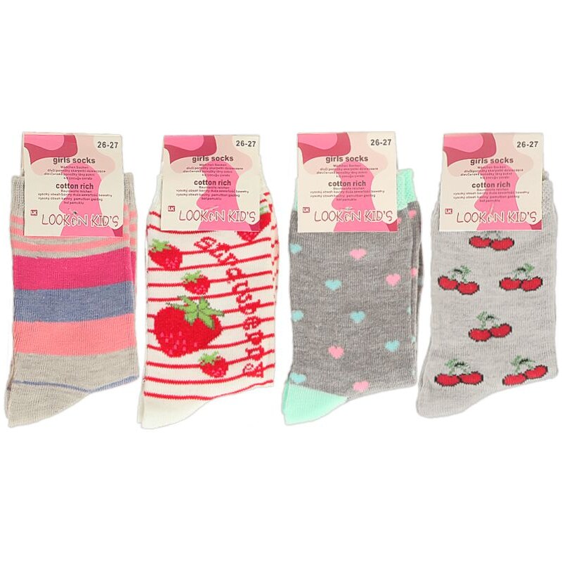 Veselé detské ponožky pre dievča 4páry 16958920