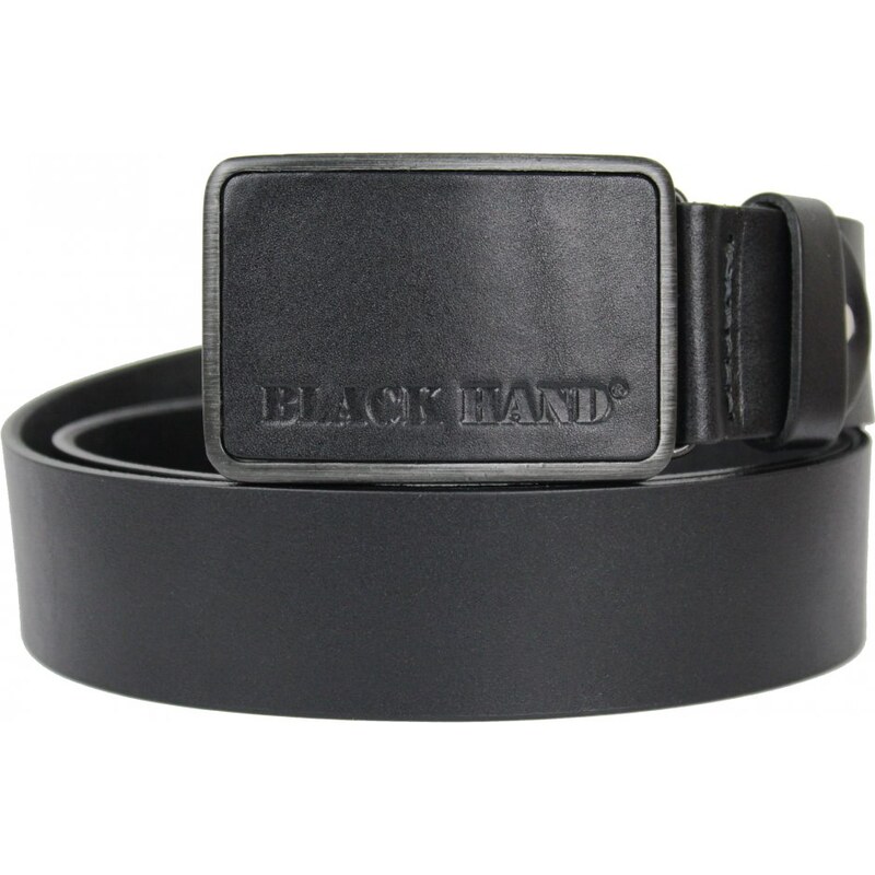 Black Hand Pánsky kožený opasok Black Hand 018-98 čierny 50391477