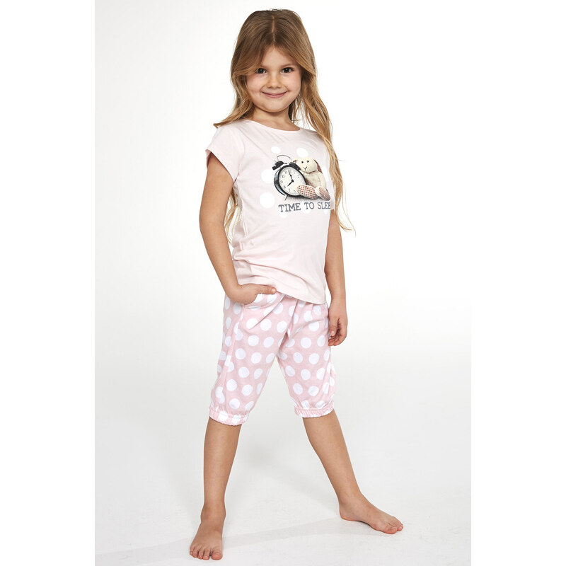Cornette Dievčenské pyžamo krátke bavlnené 3/4 Time To Sleep 570/89 (2-14 rokov)-92, Farba ružová
