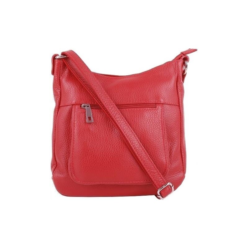 Talianske kožené kabelky dámske cez rameno stredné červené Zolana