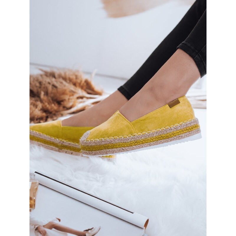 BASIC Žlté semišové espadrilky ZY0056 23562898