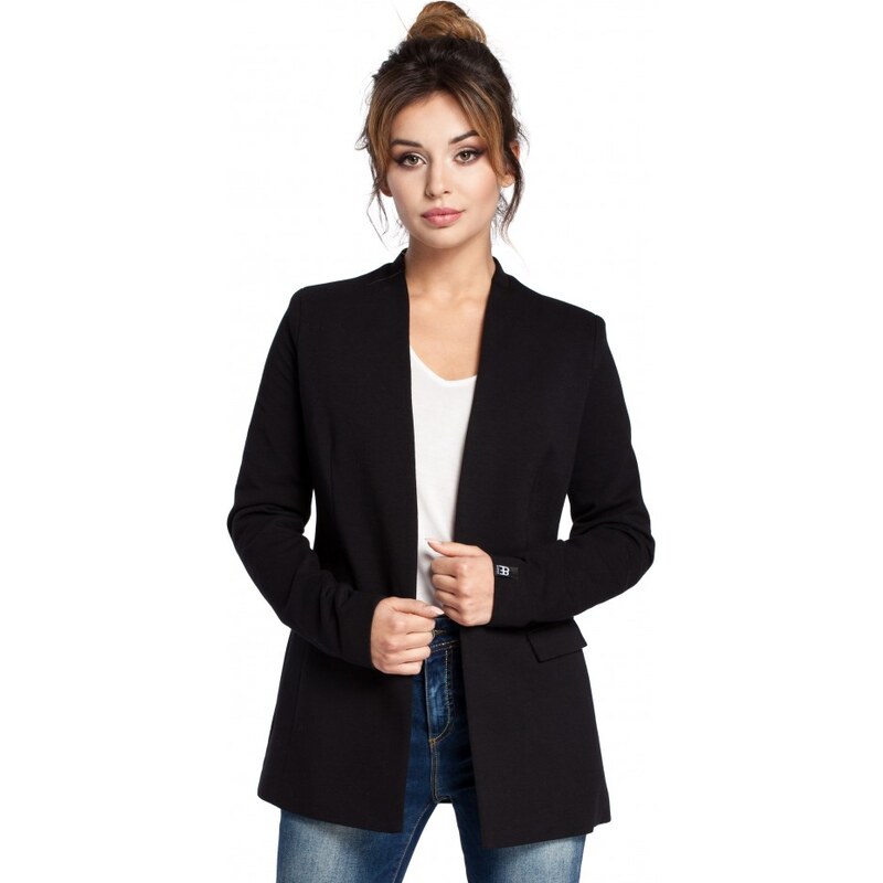 BeWear B030 Pletená bunda bez goliera - čierna 24595297