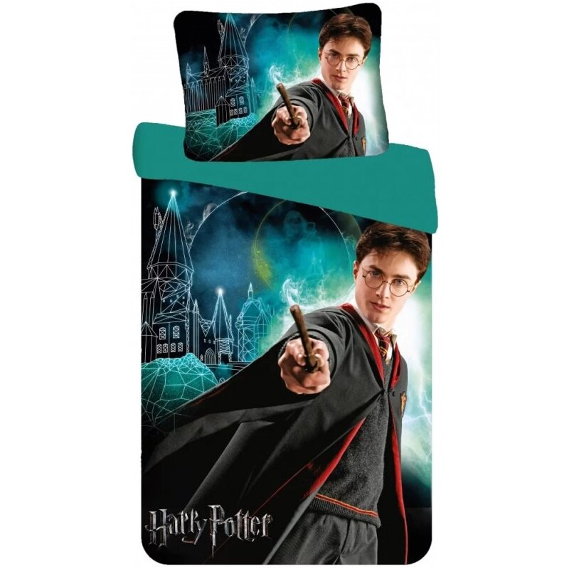 Setino Bavlnené posteľné obliečky Harry Potter - motív Mladý čarodejník - 100% bavlna - 70 x 90 cm + 140 x 200 cm