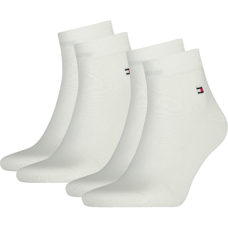 TOMMY HILFIGER - 2PACK TH men biele quarter ponožky 23704941