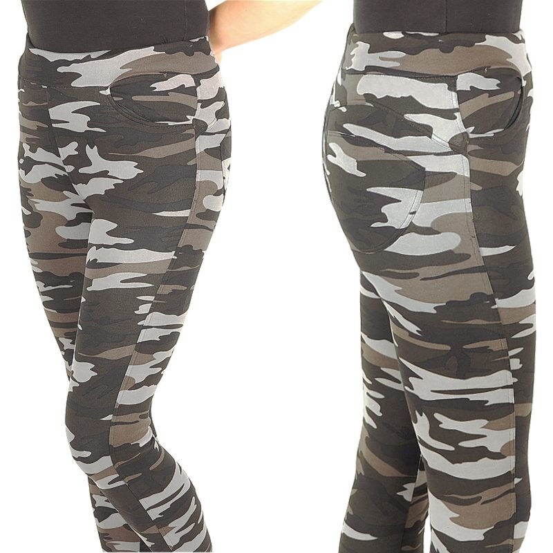 Dámske maskáčove legíny Elevek 9745-13 khaki 19869502