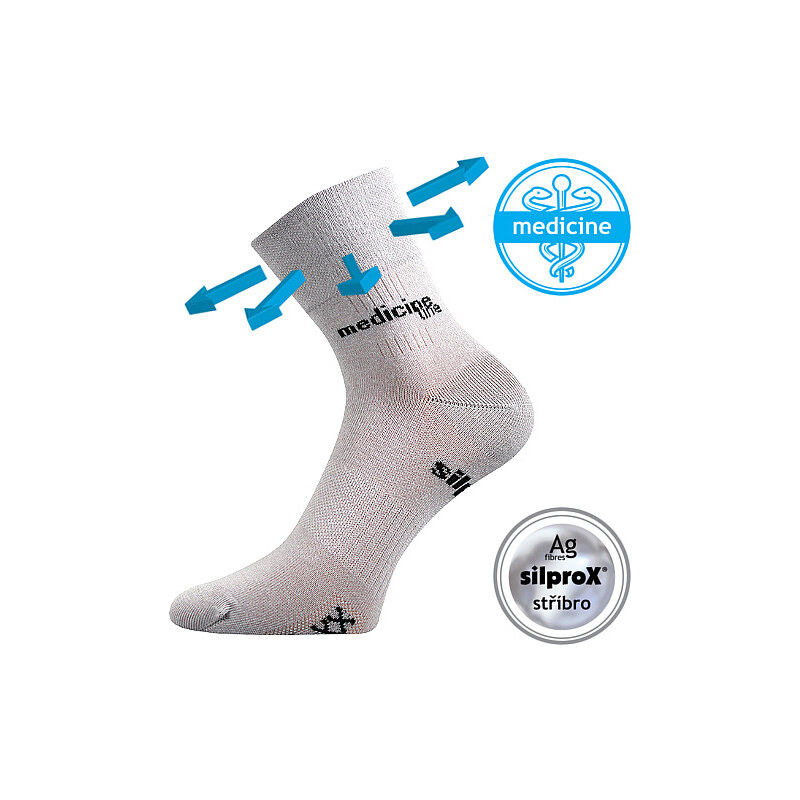 MISSION zdravotné antibakteriálne športové ponožky so striebrom VoXX