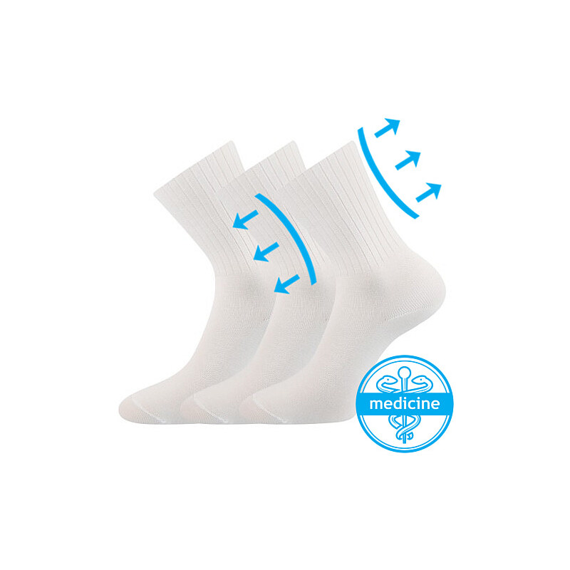 DIARTEN zdravotné ponožky Boma Biela 41-42 3 páry 26251956