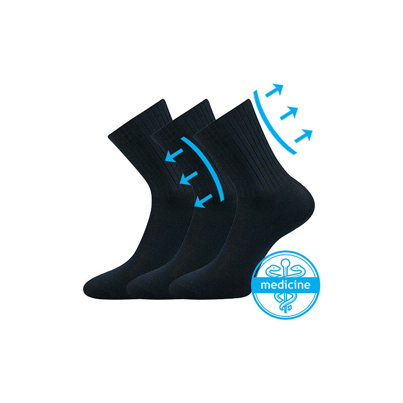 DIARTEN zdravotné ponožky Boma Tm. modrá 41-42 3 páry 26458961