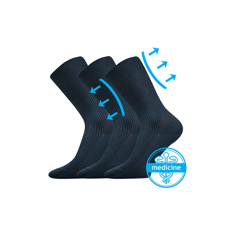 ZDRAVAN zdravotné 100% bavlnené ponožky Lonka Tm. modrá 46-48 3 páry 26458610