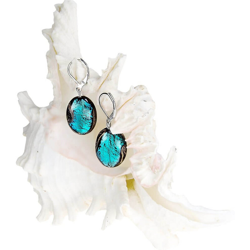 Lampglas Tajomné náušnice Deep Sea z perál Lampglas s rýdzim striebrom 66590195