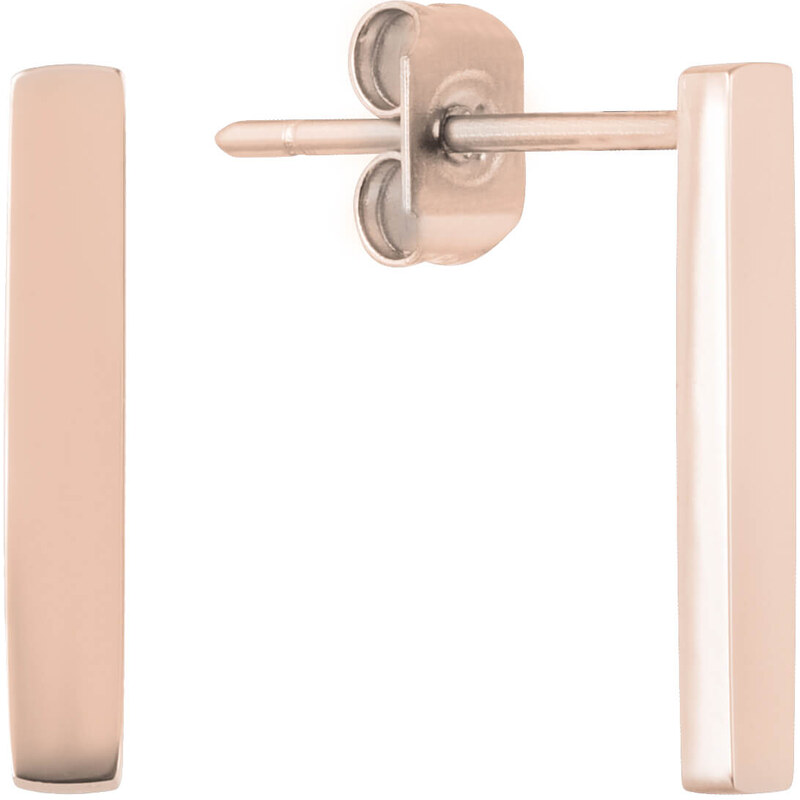 Troli Štýlové ružovo pozlátené minimalistické náušnice 66804903