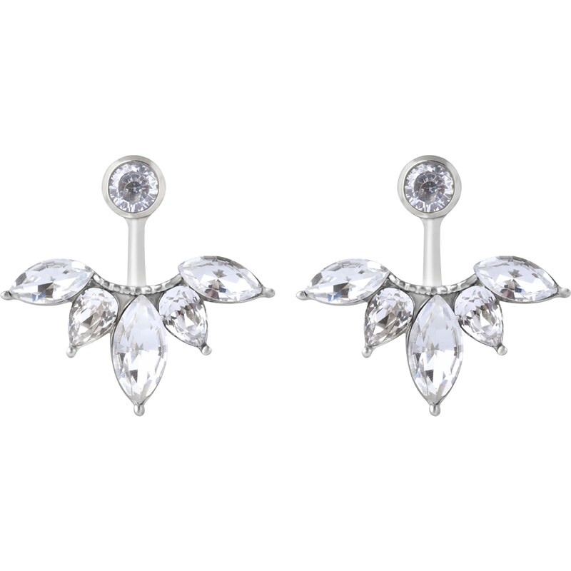 Troli Trblietavé oceľové náušnice s kryštálmi 2v1 66582750