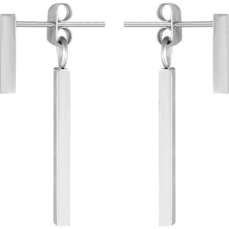 Troli Moderné oceľové náušnice Hranolky 66587741