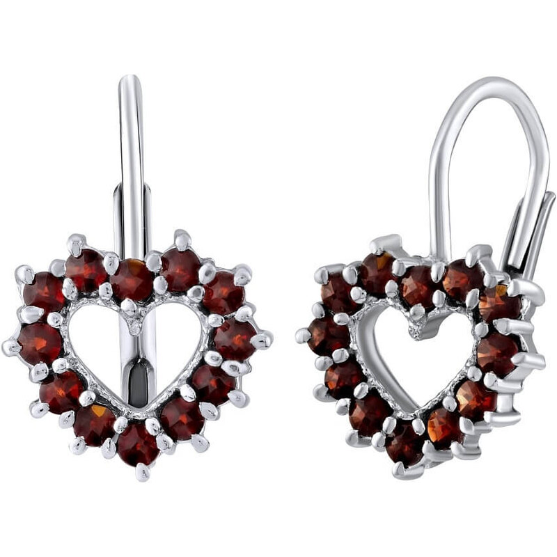 Silvego Strieborné náušnice s pravými granátmi SILVEGOB380095 66591952