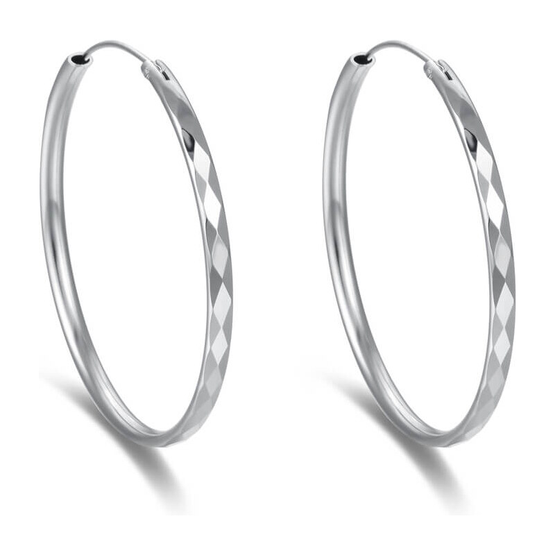 Beneto Nadčasové kruhové náušnice zo striebra AGUC2271 6 cm 66585165