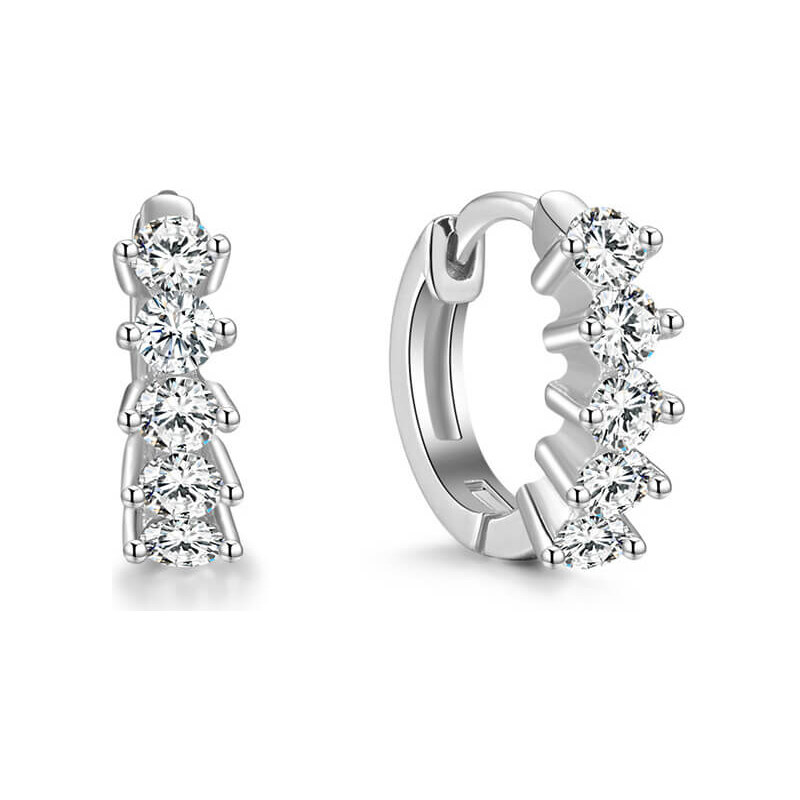 Beneto Kruhové strieborné náušnice AGUC2235 66580747