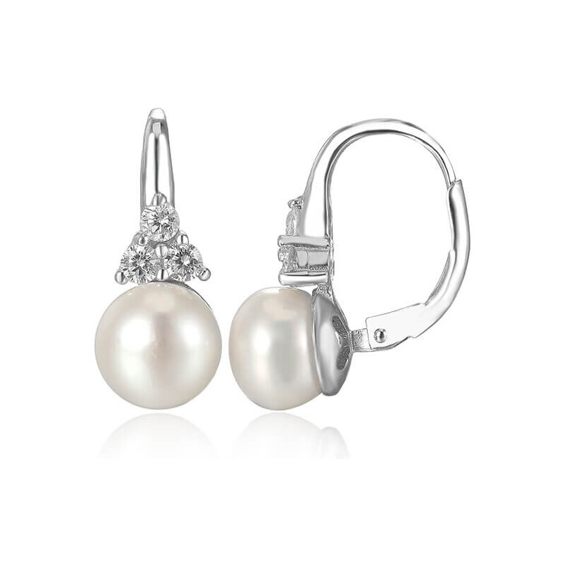 Beneto Luxusné strieborné náušnice s pravou sladkovodné perlou 66579815