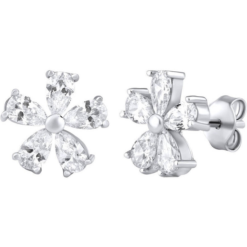 Silvego Strieborné náušnice kvety so zirkónmi ZT52509 66589855