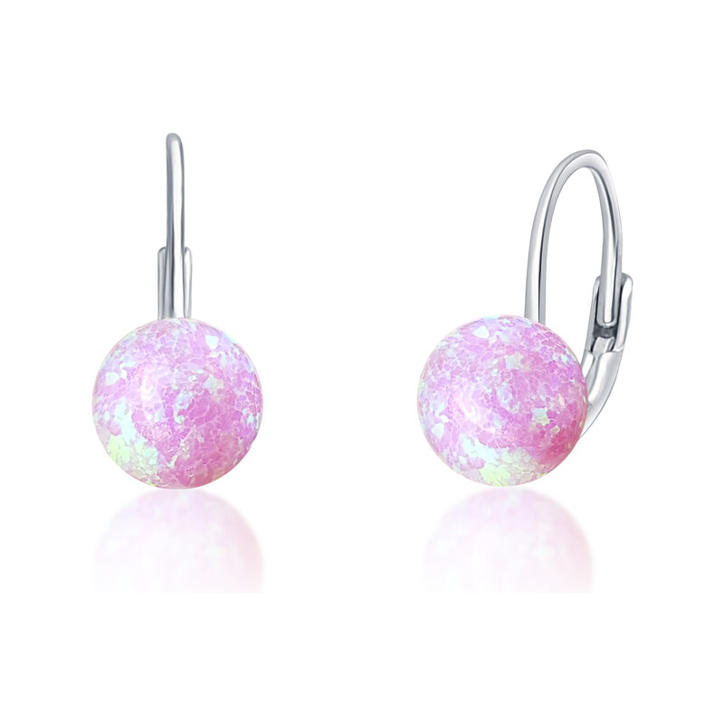 Ligot Strieborné náušnice s ružovým opálom 46720288