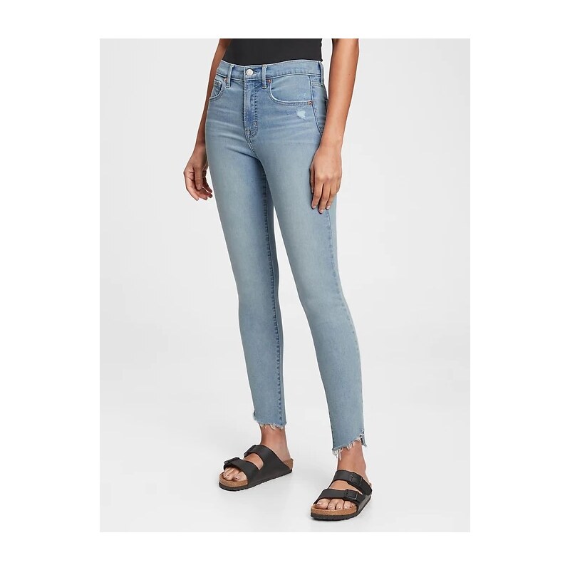 GAP Modré dámské džíny high rise true skinny with secret smoothing 56853837