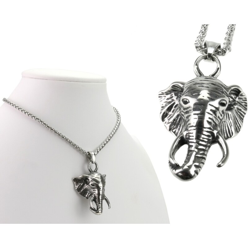 CITY STORM Retiazka s príveskom slon Elvin z chirurgickej ocele 66889328